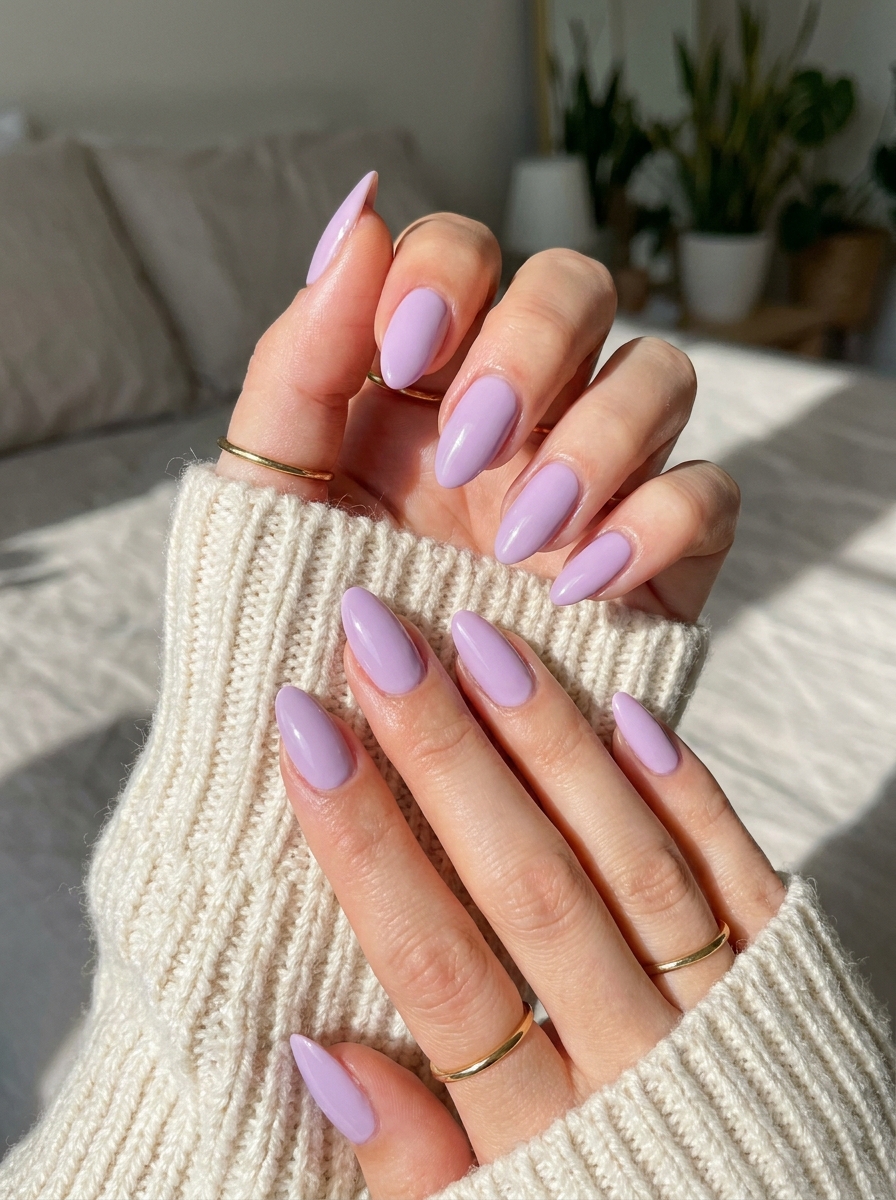 Soft Lilac Minimal Nails